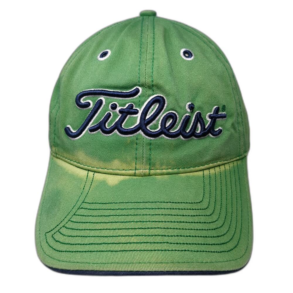 Titleist Baseball Cap Green One Size Blue Logo Slideback Curved Bill Golf Hat